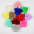 wholesale pendant faux rabbit fur ball  heart pompon keychain